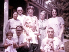  Front: Susan, Harold, Kevin, ?, ?. Back: Esther, Ethan, Elsie, Mary, ?